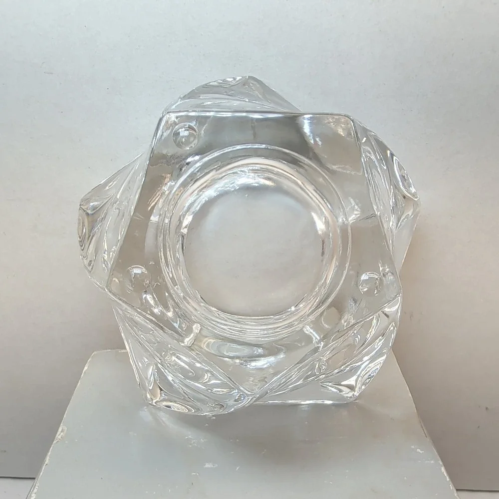 PartyLite Windswept Votive Holder P0103 24% Full Lead Crystal American Made Box - Picture 3 of 12